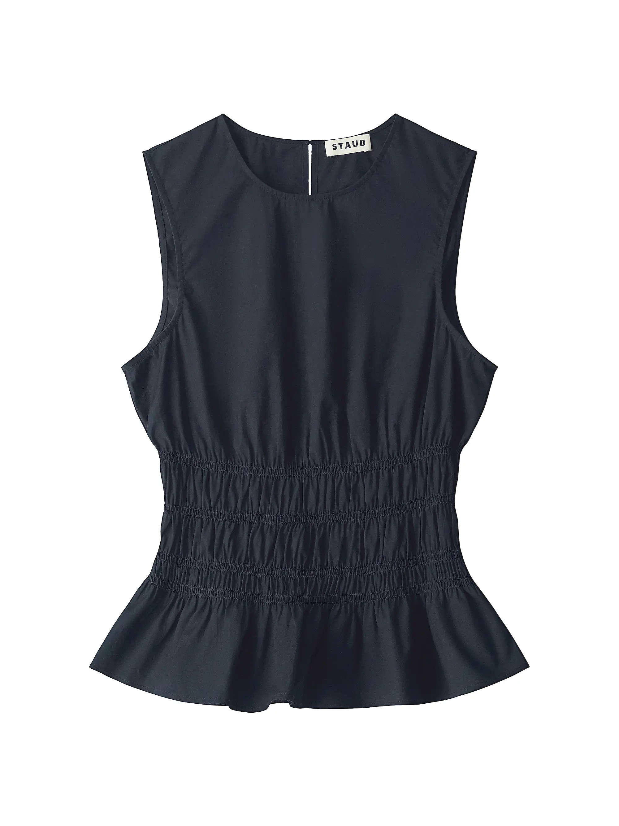 Staud Culver Stretch-Cotton Peplum Top | Saks Fifth Avenue | Saks Fifth Avenue