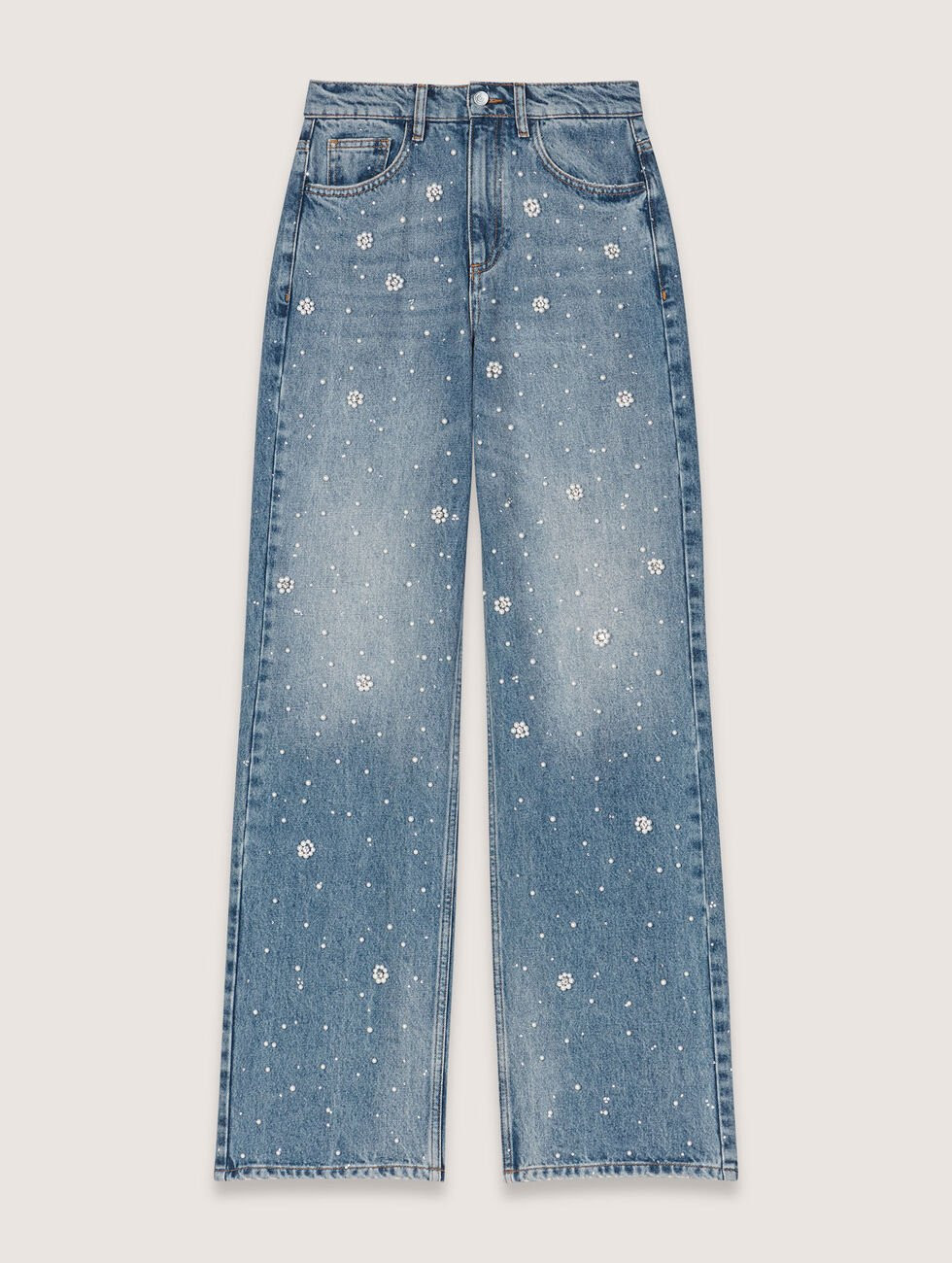 Wide-leg embroidered jeans | Maje US | Maje US