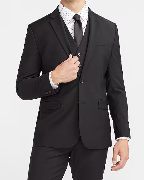 Slim Black Wool-blend Modern Tech Suit Jacket | Express