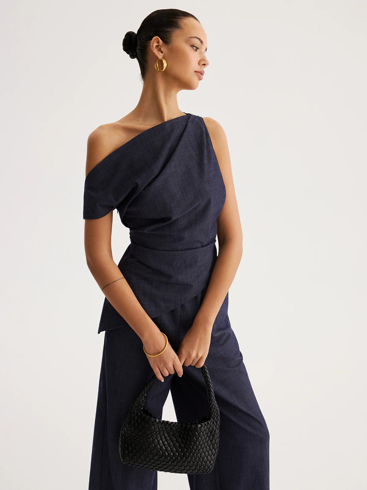 Asymmetrical Off-Shoulder Top & Pants Set | Commense