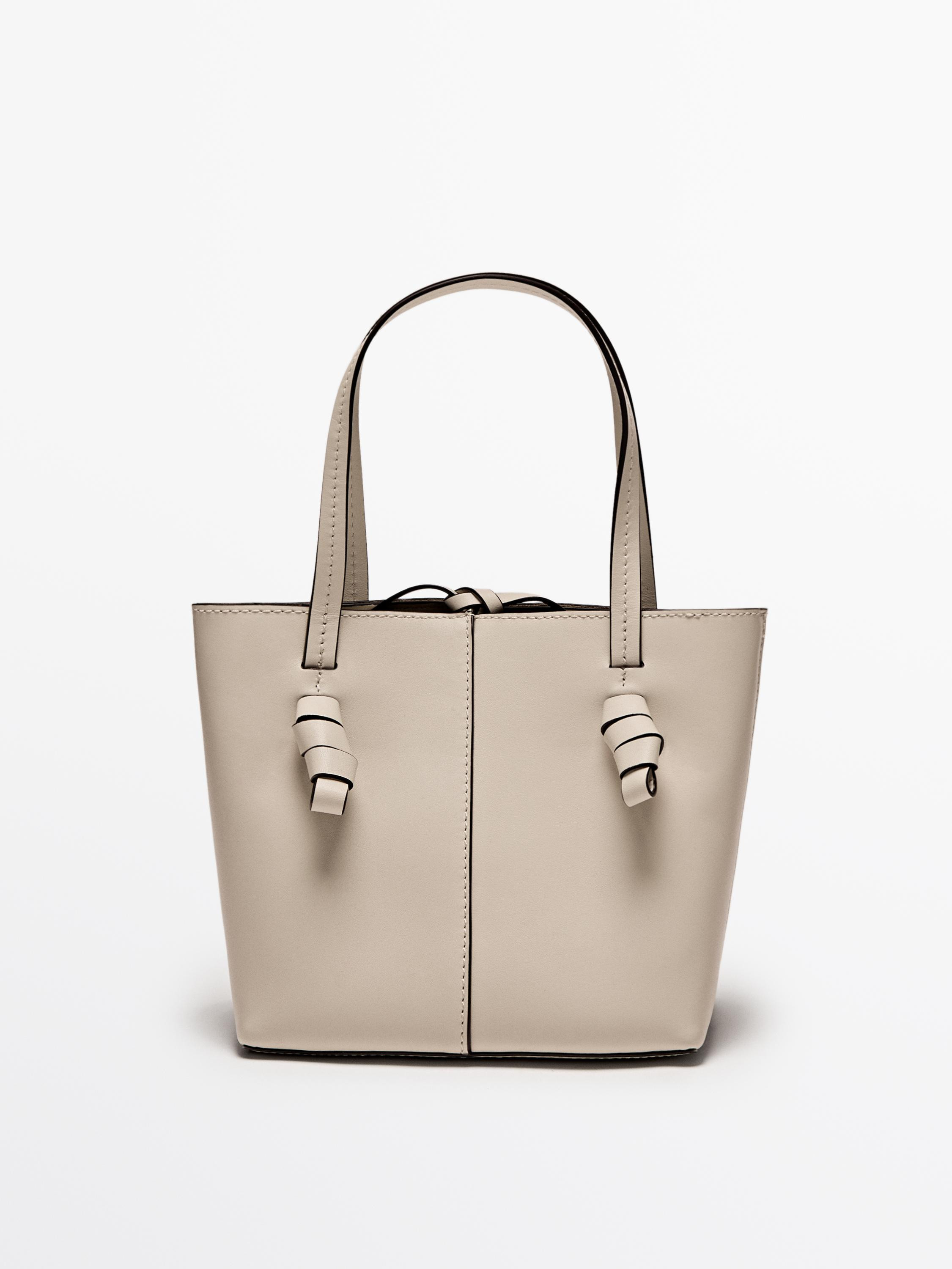Nappa leather mini bucket bag | Massimo Dutti US