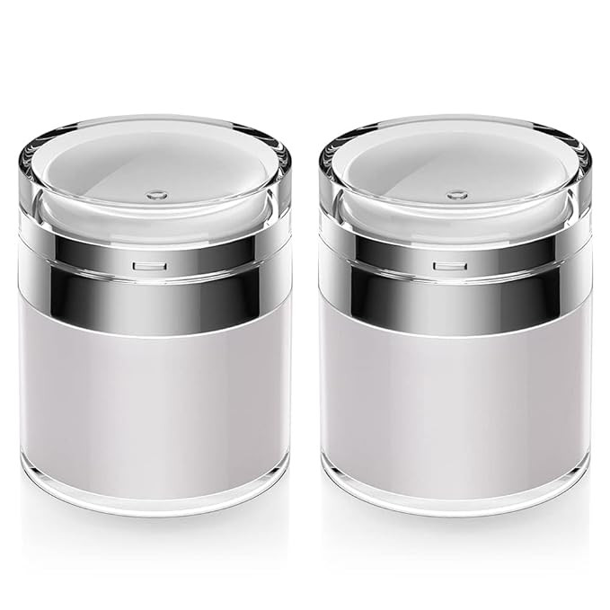 Airless Pump Jar, 1.7 oz Airless Pump Bottles, Travel Lotion Container – Vacuum Dispenser for C... | Amazon (US)