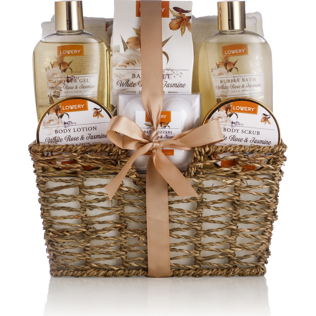Lovery Home Spa Gift Basket - Luxury 11 pc Bath & Body Gift Set in White Rose & Jasmine at Nordstrom | Nordstrom