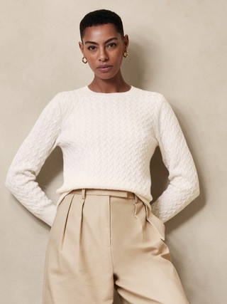Volano Cashmere Cable Sweater | Banana Republic (US)