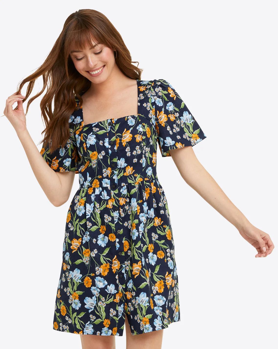 Button Front Dress in Spring Blooms | Draper James (US)