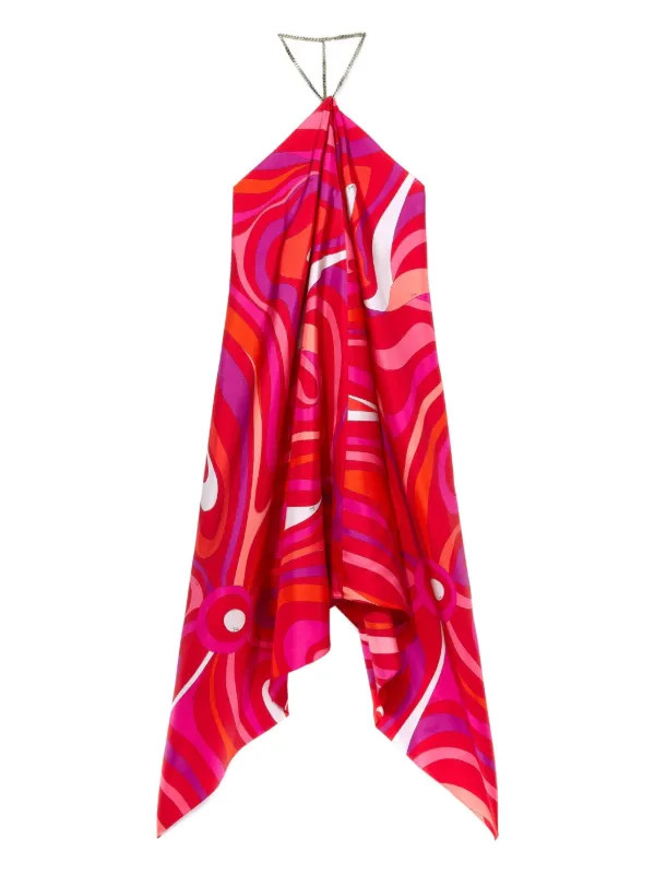 Marmo-print halterneck dress | Farfetch Global