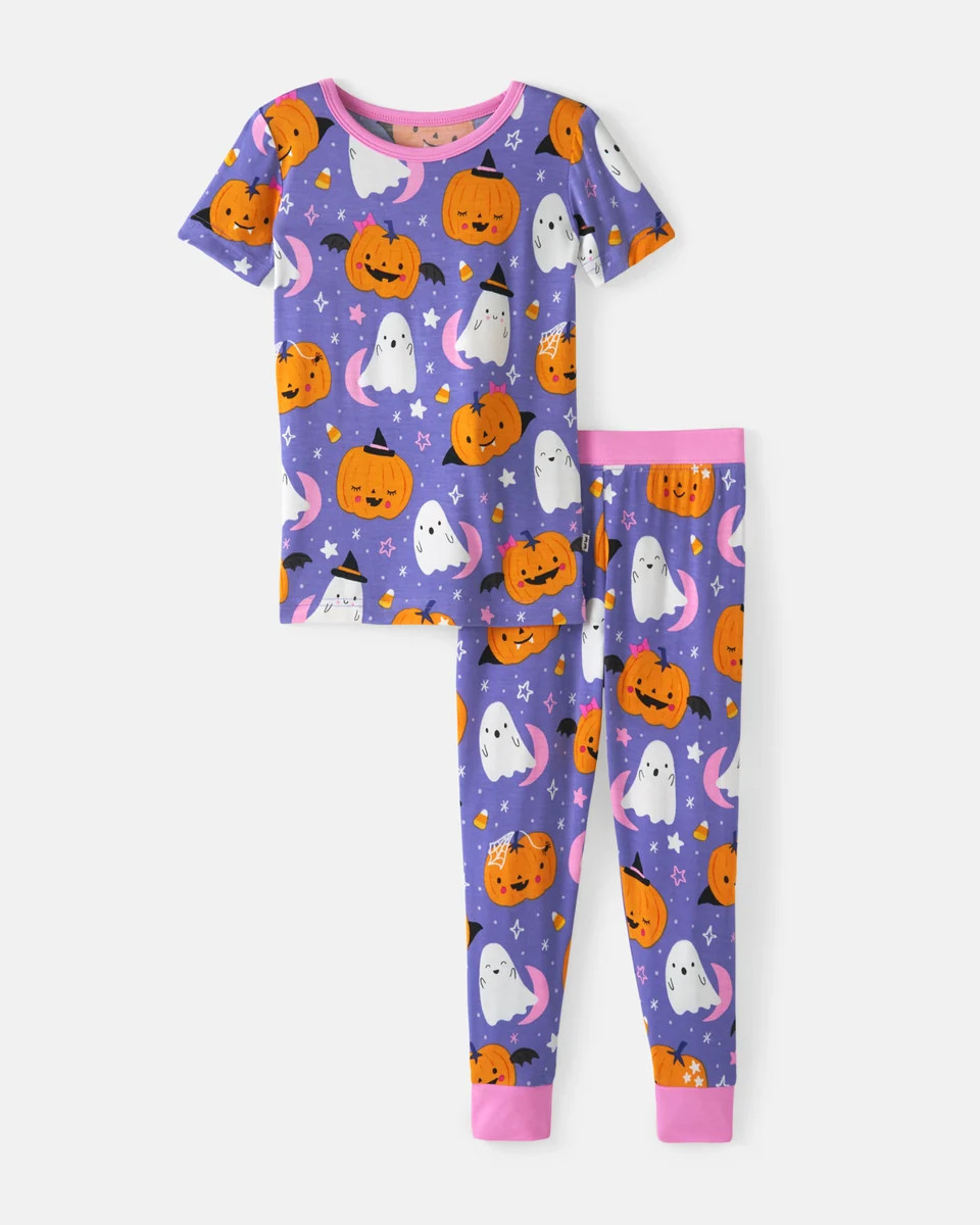 Moonlit Magic Purple Two-Piece Short Sleeve Pajama Set | Little Sleepies