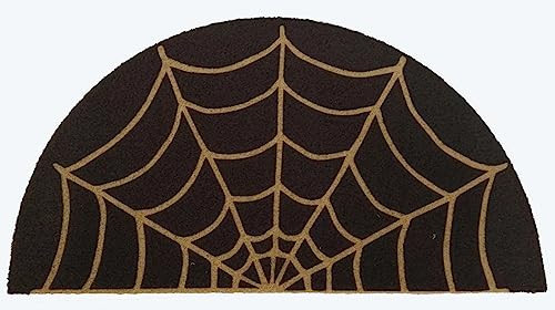 KorhLeoh Spider-Web Welcome Doormat Outdoor-Entrance - Half-Circle-Door-Mat Non-Slip Dark Artifical Coir Mats Halloween Decor 17"x29" | Amazon (US)