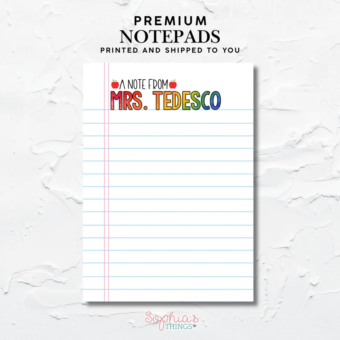 Personalized Teacher Notepad: Custom Stationery Gift - Etsy | Etsy (US)