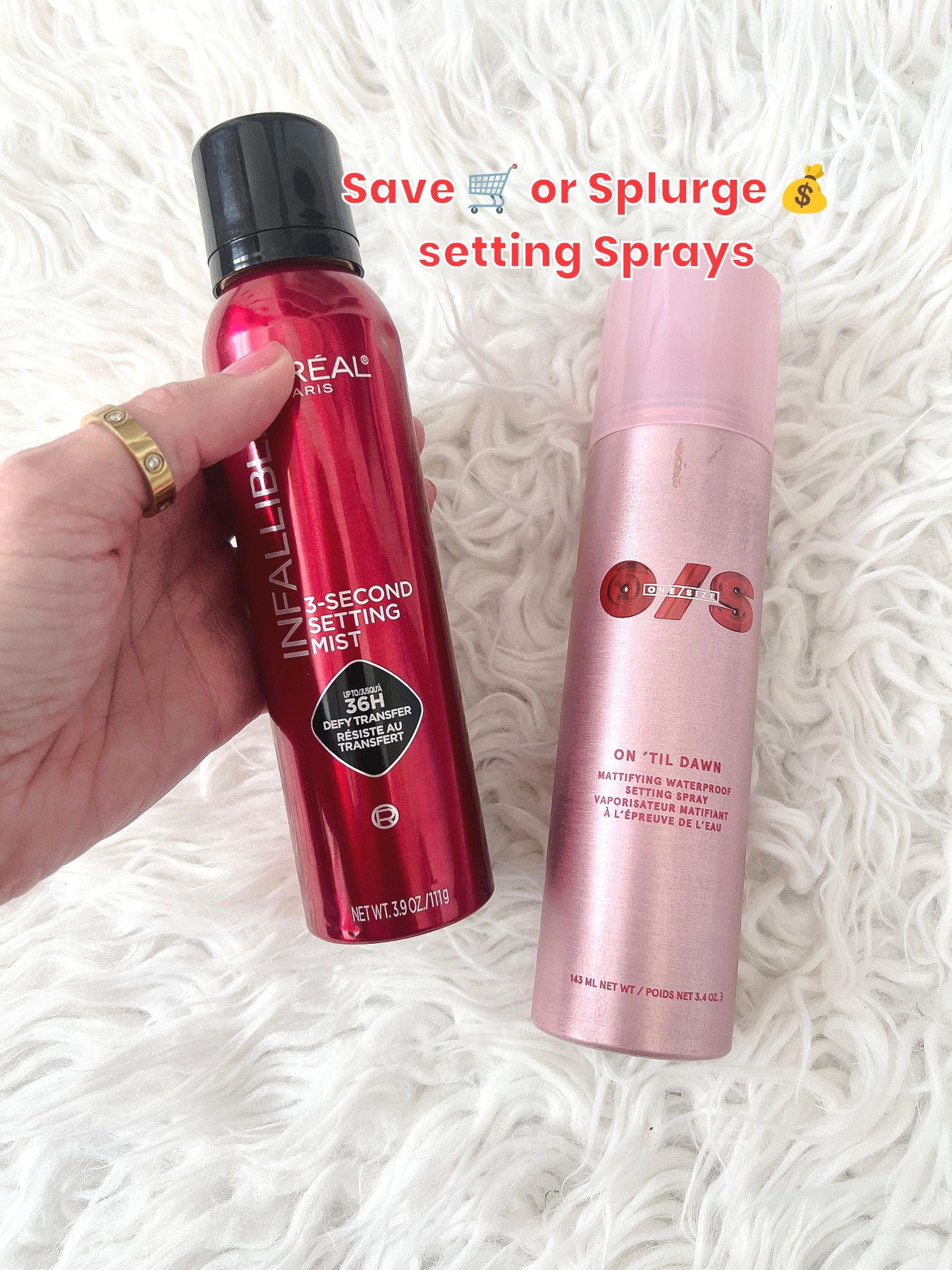 If you want your makeup to stay PUT those are both excellent and both in aerosol form. I prefer smell of the O/S but they both lock down makeup equally as good!!

#LTKgrwm #LTKmomlife #LTKBeauty