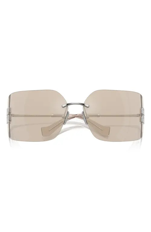 Miu Miu 80mm Oversize Irregular Sunglasses in Silver at Nordstrom | Nordstrom