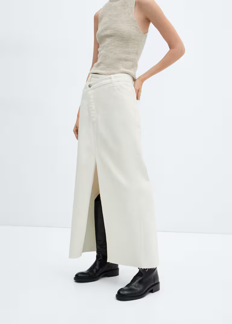 Slit denim skirt -  Women | Mango USA | MANGO (US)