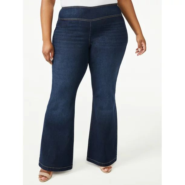 Sofia Jeans by Sofia Vergara Women's Plus Size Melisa Flare Pull-On Jeans - Walmart.com | Walmart (US)