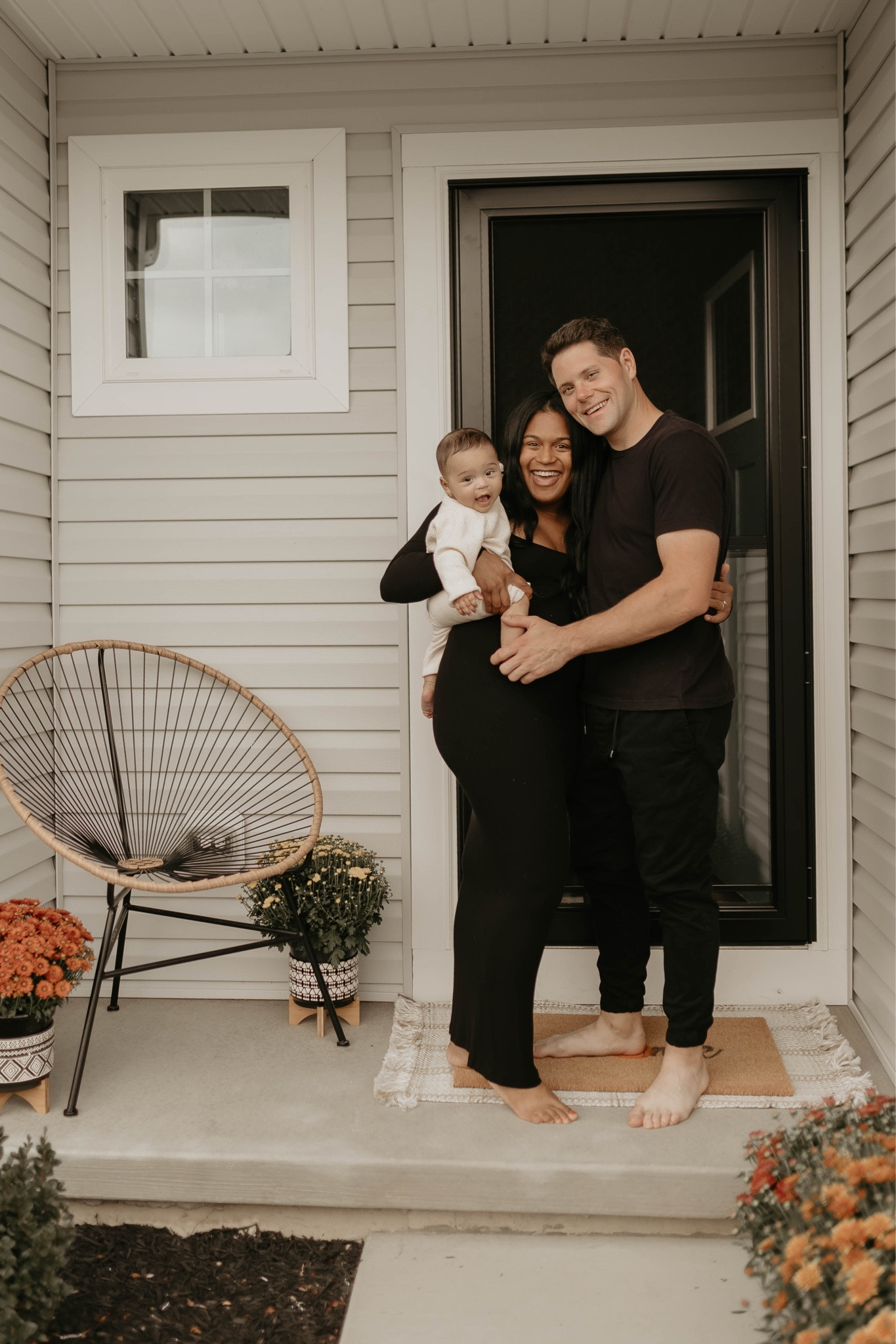 timeless family photoshoot outfit ideas! babies in light solids while parents wear black! Perfect for holiday cards & any occasion. Linked exacts and also similar ones for any price point! 

#LTKbaby #LTKmens #LTKfamily