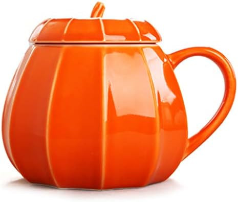 VANUODA Halloween Mug Pumpkin Mug with Lid - Ceramic Autumn Decorations Ornament Big Cute Fall De... | Amazon (US)