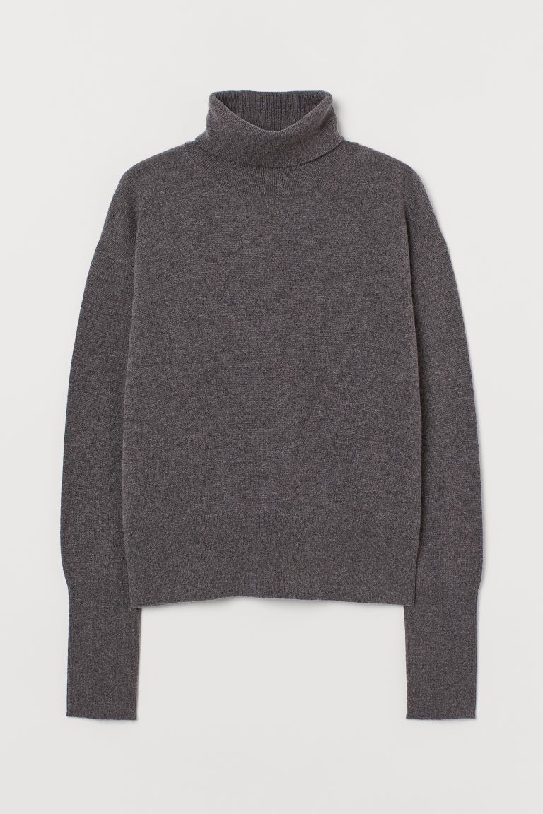 H & M - Wool Turtleneck Sweater - Gray | H&M (US + CA)