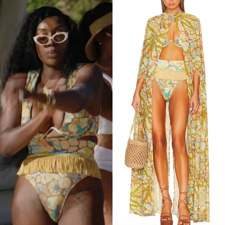 Wendy Osefo’s Yellow Printed Fringe Bikini 