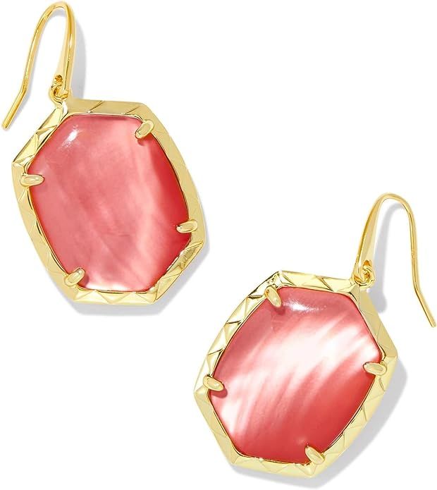 Kendra Scott Womens Daphne Drop Earrings Gold Coral Pink Mother Of Pearl One size | Amazon (US)