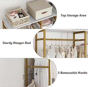 BOTLOG Wardrobe Closet, 81.2”H Freestanding Closet Organizer with 3 Drawers and Storage Shelves... | Amazon (US)