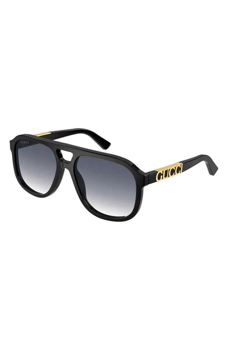 Gucci 58mm Gradient Navigator Sunglasses | Nordstrom | Nordstrom