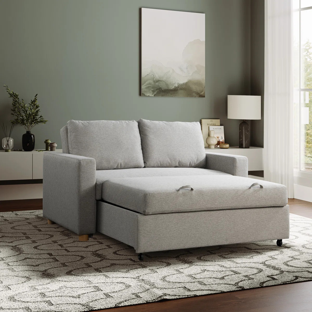 Serta Trinity 66.1" Full Size Convertible Loveseat, Dream Coil Comfort, Easy Assembly | Wayfair North America
