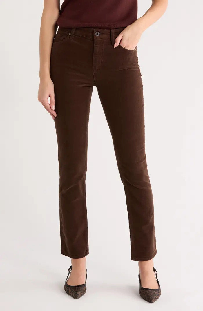 Mari Mid Rise Slim Straight Leg Velvet Jeans | Nordstrom Rack
