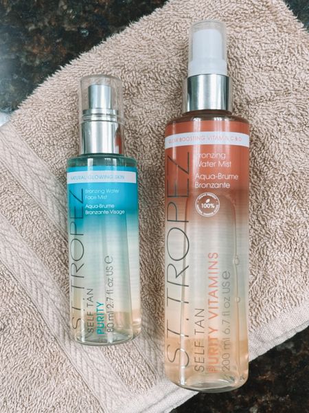 Spray self tanners when you need a quick glow on the go! Been using the face mist on the left for a few years and started trying the one on the right for my neck, chest, and shoulders and so far I like it! 
Great for a little touch up after you’ve done self tanner a few days before  

#LTKunder50 #LTKBacktoSchool #LTKbeauty