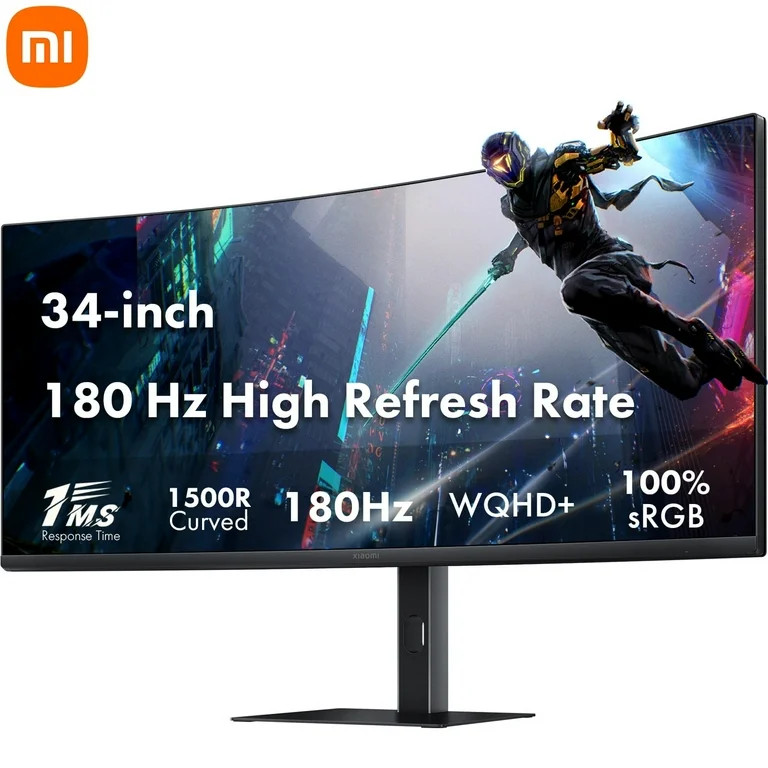 Xiaomi Gaming Monitor G34WQi, 34 inch WQHD, 3440*1440, 180hz, 1ms, 100% sRGB, 95% DCI-P3, TÜV Lo... | Walmart (US)