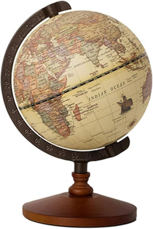 Antique Globe, with Wooden Base, Vintage Decorative Desktop World Globe | Amazon (US)