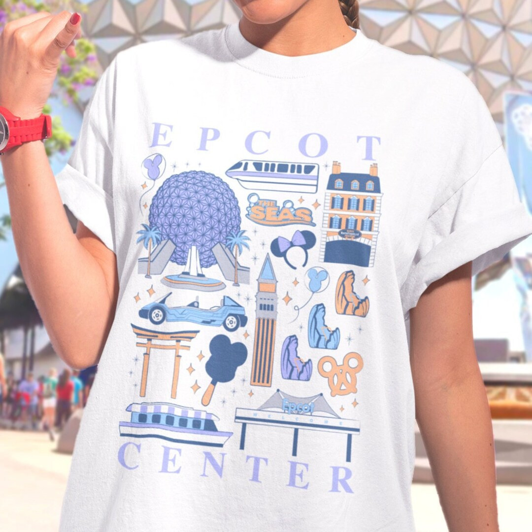 Epcot Center Park Icons T-shirt - Etsy | Etsy (US)