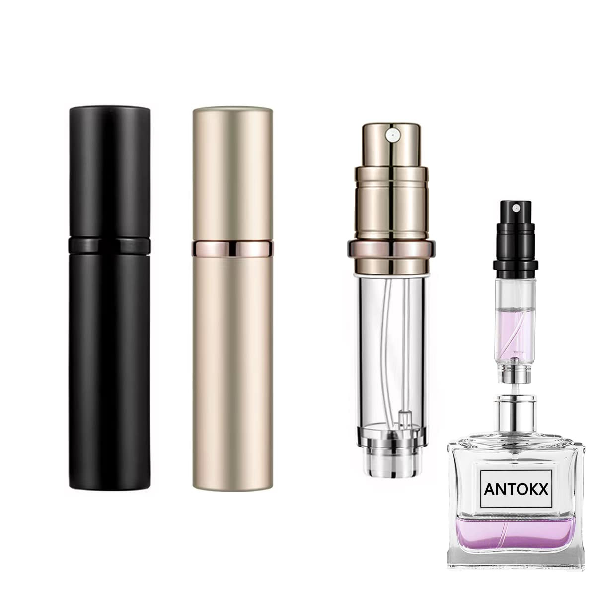 Travel Perfume Bottle Refillable Atomizer - 2-Pack 5ML, Pocket Perfume Dispenser, Leakproof Porta... | Amazon (US)