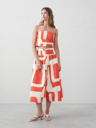 Poplin Dropped-Waist Maxi Skirt | Banana Republic Factory