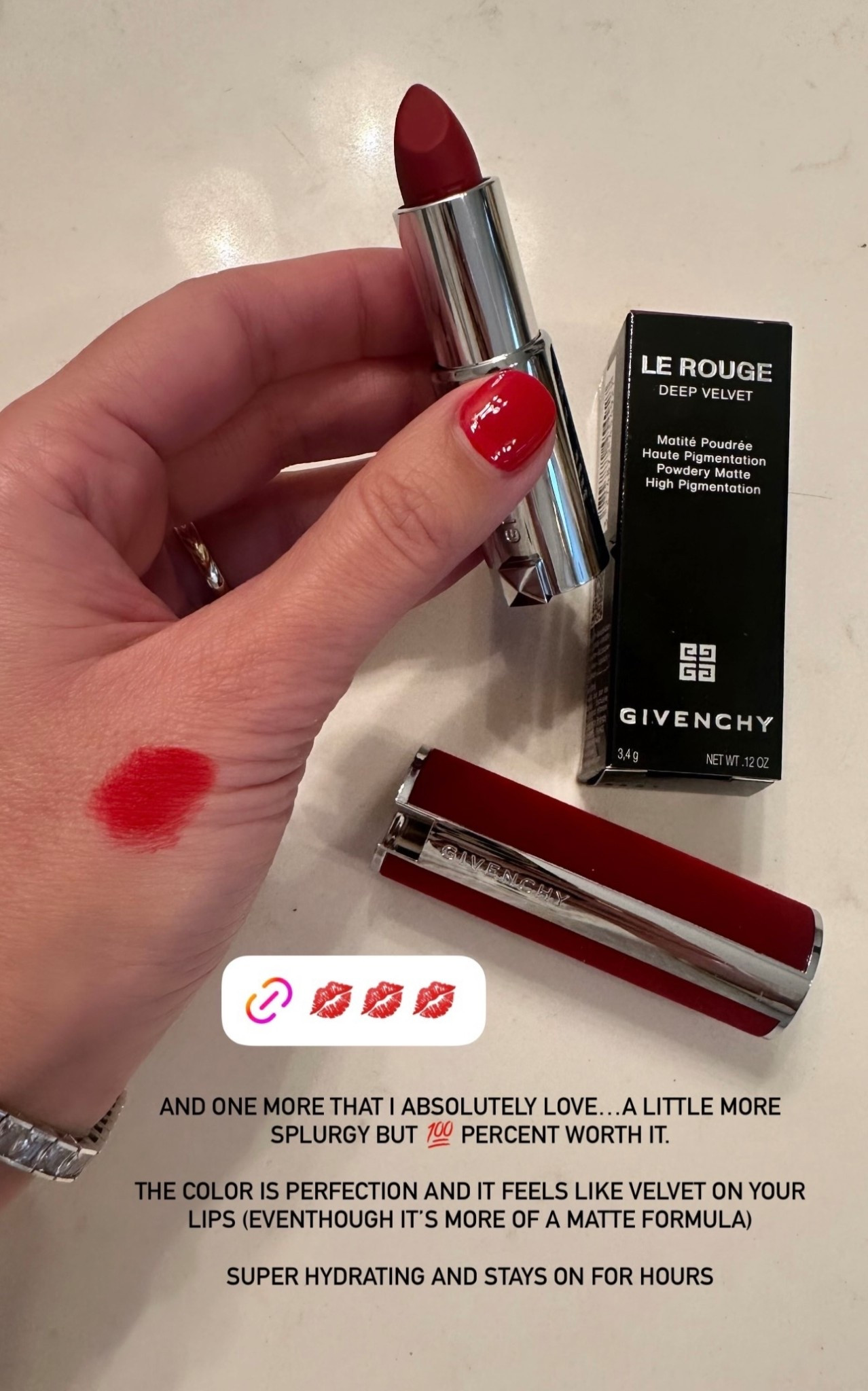 My favorite lipstick - Givenchy L’Interdit #36. Velvet matte formula but not drying! 

#LTKBeauty