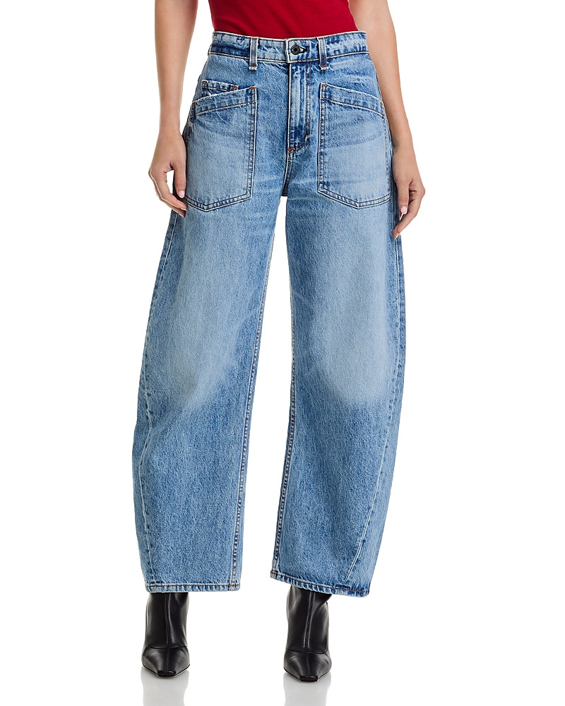 Askk Ny Twisted High Rise Barrel Leg Jeans in Blondie | Bloomingdale's (US)