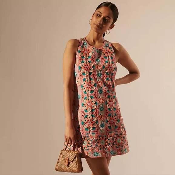 EMBROIDERED & APPLIQUED SHIFT DRESS Anthropologie New | Poshmark