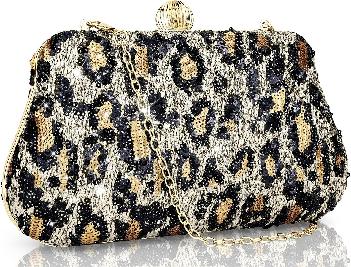 Farcauo Evening Bag Small Clutch Purses Leopard Purse Formal Wedding Handbag for Women Fashion Cr... | Amazon (US)