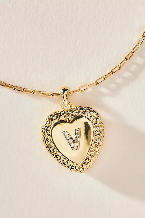 Monogram Heart Pendant Necklace | Anthropologie (US)
