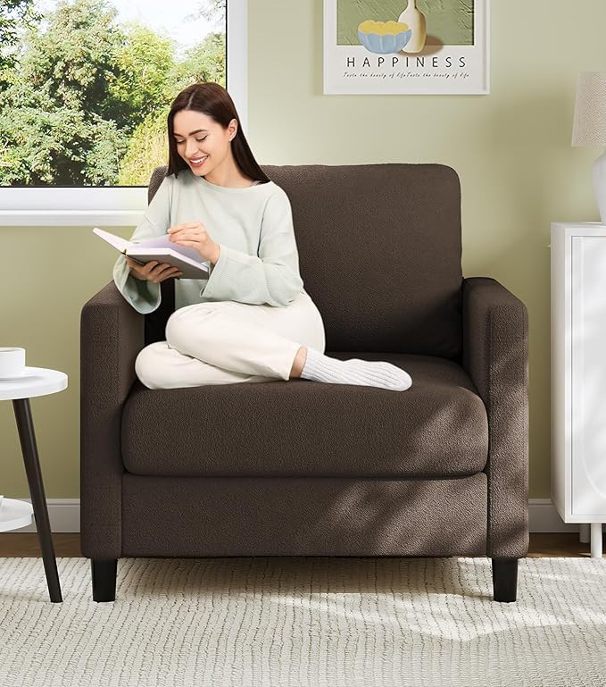 Sofa Accent Chair, 33" Reading Chair for Bedroom, Tool-Free Setup Living Room Accent Chairs, Comf... | Amazon (US)