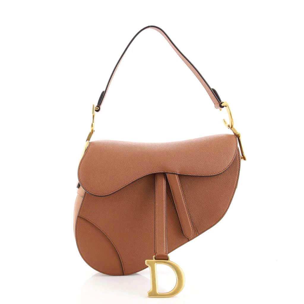 Christian Dior Saddle Handbag Leather Medium Brown 1391981 | Rebag