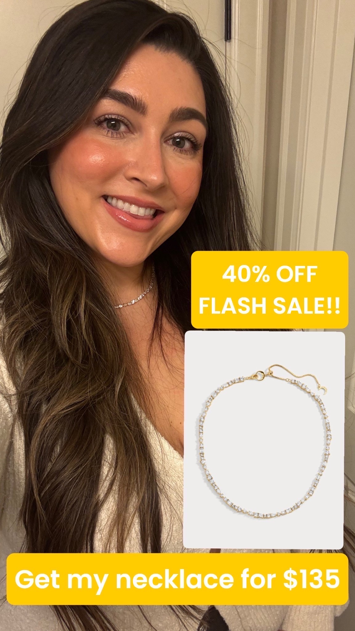 HOLIDAY FLASH SALE 🤩🎄✨ HAPPENING NOW UNTIL 7PM PST. Gift my fave tennis necklace (originally $225) for $135! Wearing in gold, but also comes in silver or yellow sapphire. Linked all 3, plus the matching bracelets & rings. 🔗 #LTKSeasonal #tennisnecklace #flashsale 

#LTKSaleAlert #LTKGiftGuide #LTKHoliday
