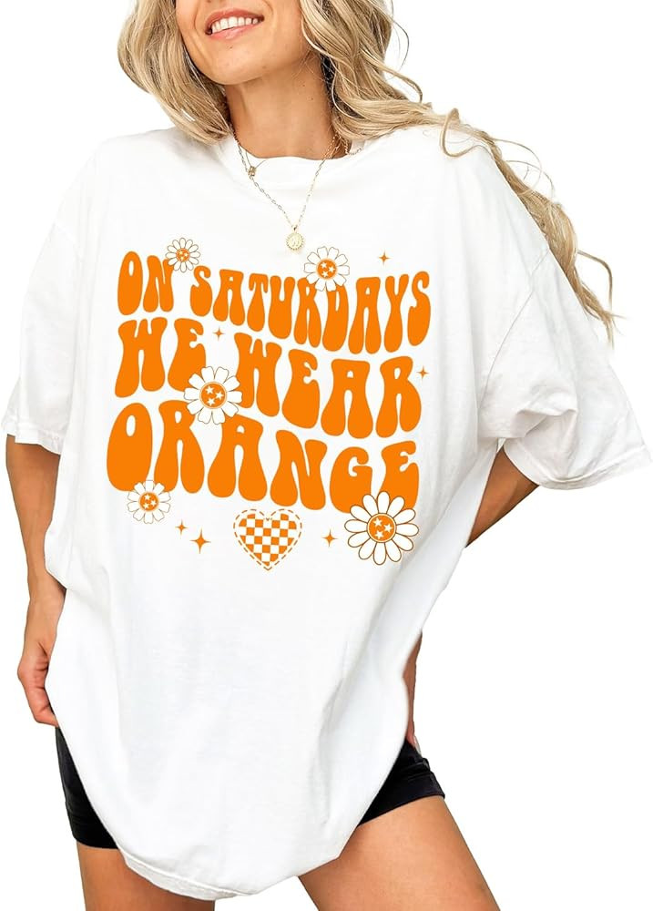 On Saturdays We Wear Orange Shirt - Tennessee Vintage Game Day Shirt, Cute TN State T-Shirt | Amazon (US)