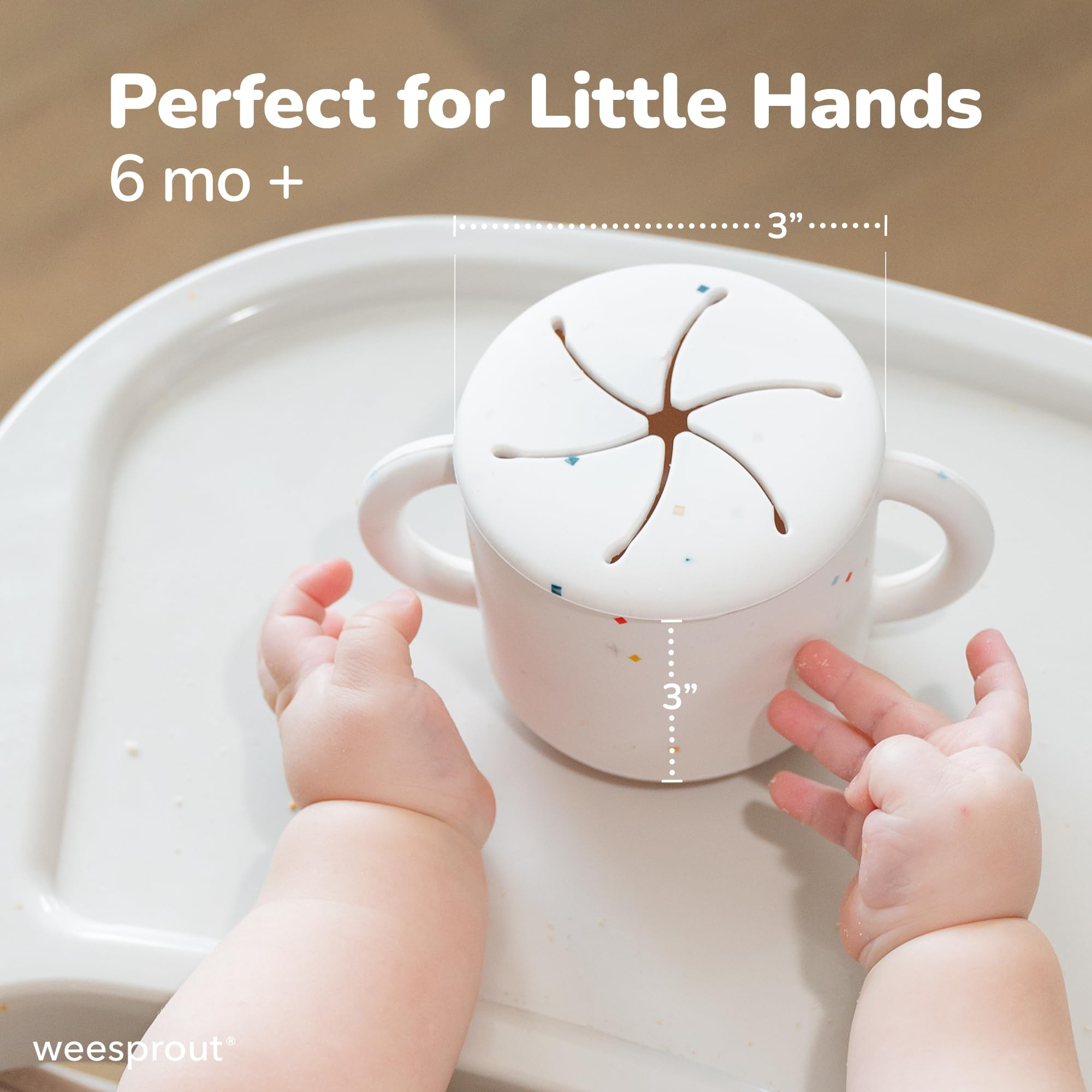 WeeSprout Snack Containers, Food Grade Silicone Cups, Spill-Proof Tops For Toddlers and Babies, P... | Amazon (US)