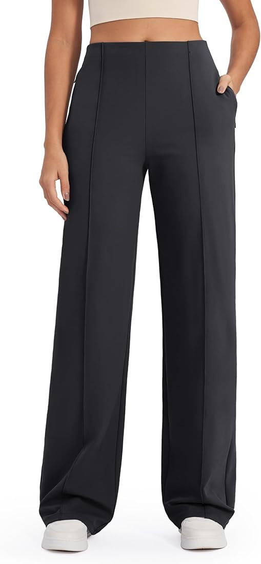G4Free Wide Leg Pants for Women Yoga Pants with Pockets Stretchy Business Casual Dress Pants Loos... | Amazon (US)