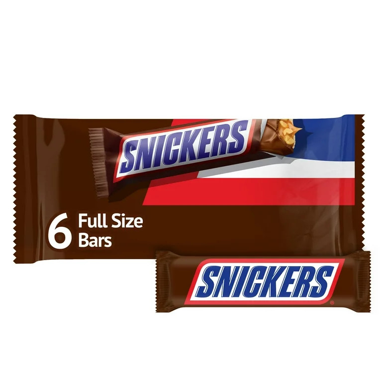 Snickers Full Size Chocolate Candy Bars - 11.16 oz (6 Pack) | Walmart (US)