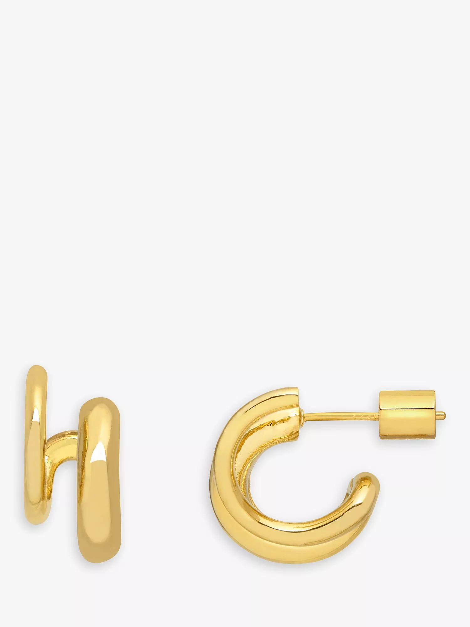 Estella Bartlett The Edit Double Illusion Hoop Earrings, Gold | John Lewis (UK)
