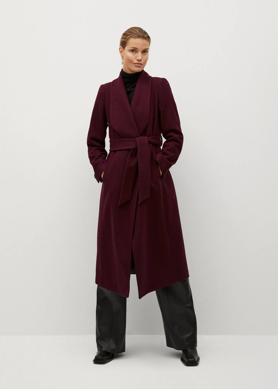 Wool double-breasted coat | MANGO (US)