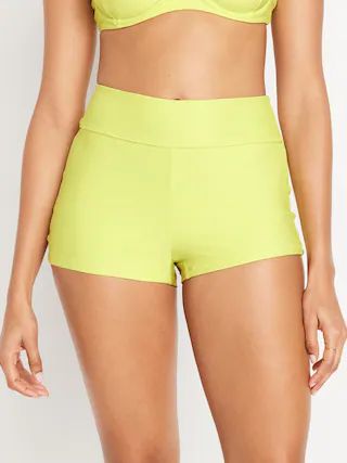 High-Waisted Swim Shorts for Women -- 2-inch inseam | Old Navy (US)