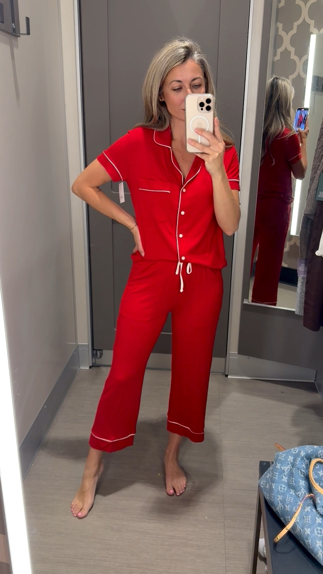 Christmas Pajamas are starting to roll in at Target! I thought these were the longer pants ones but grabbed the cropped one! But still, so adorable! They also come in shorts! I linked all 3 versions! Wearing an XS! 

#LTKOver40 #LTKHoliday #LTKGiftGuide