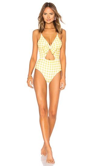Tularosa Darla One Piece in Yellow Gingham | Revolve Clothing (Global)