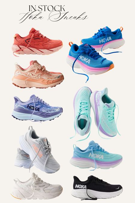 I like hoka sneakers for walking the treadmill and workout or walks outside. Super platform comfortable sole and they just fit so well. Love the fun colors too! A bunch in stock right now and I find them true to size!! 

#LTKshoecrush #LTKSeasonal